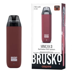 Перезаправляемая Под-Система Бруско Миникан 3 (Brusko Minican 3) 700 mah, Тёмно Красный